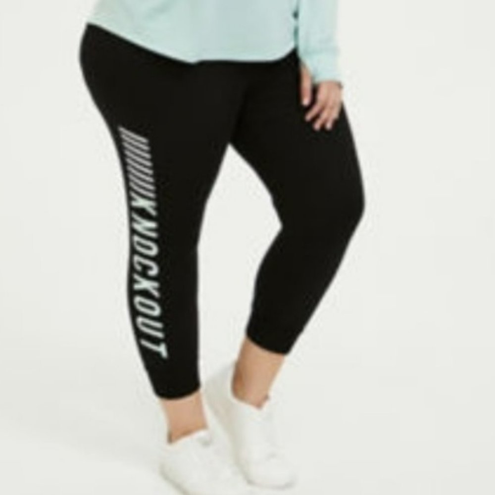 Torrid Knockout  Black Terry Crop Active Jogger 1